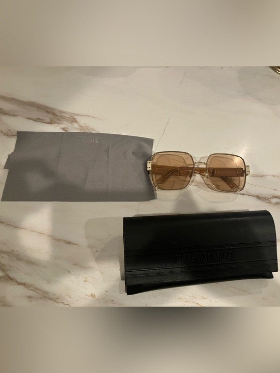 Dior Gold-Tone Sunglasses with Brown Gradient Lenses